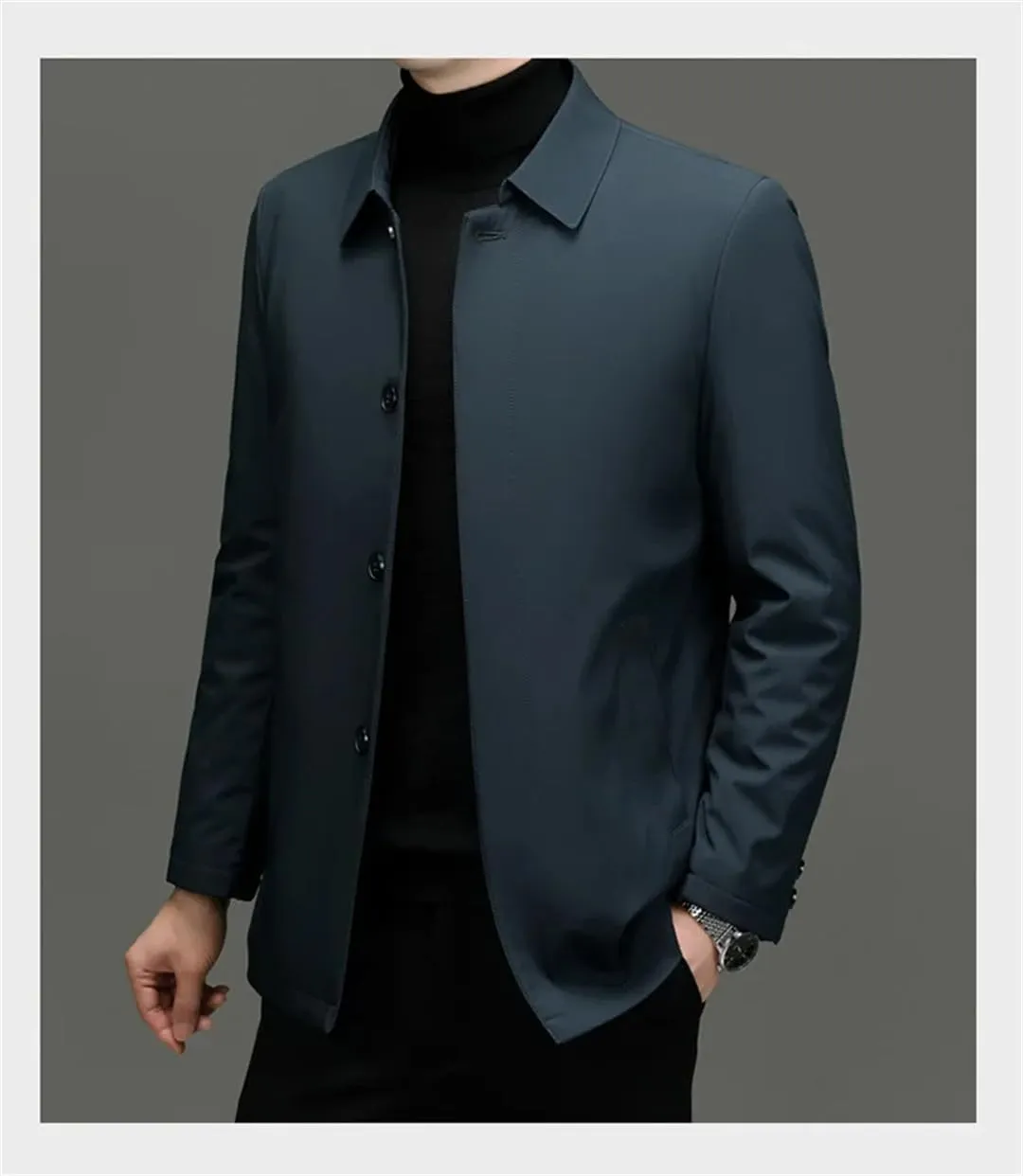 Men's Winter Lapel Down Jacket Youth Business Casual Down Jacket