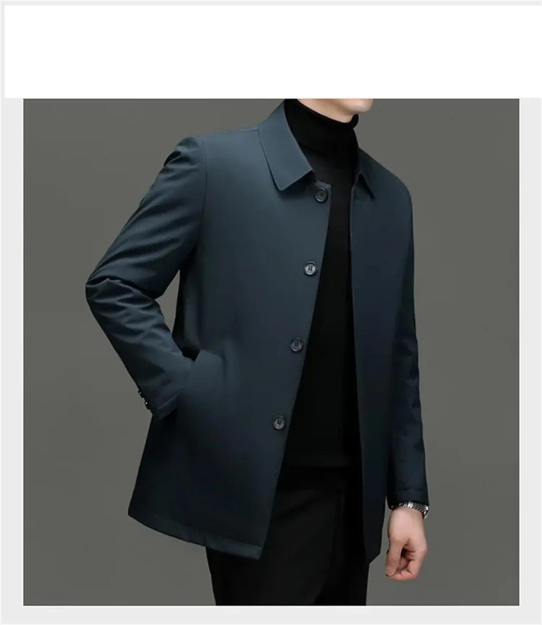 Men's Winter Lapel Down Jacket Youth Business Casual Down Jacket