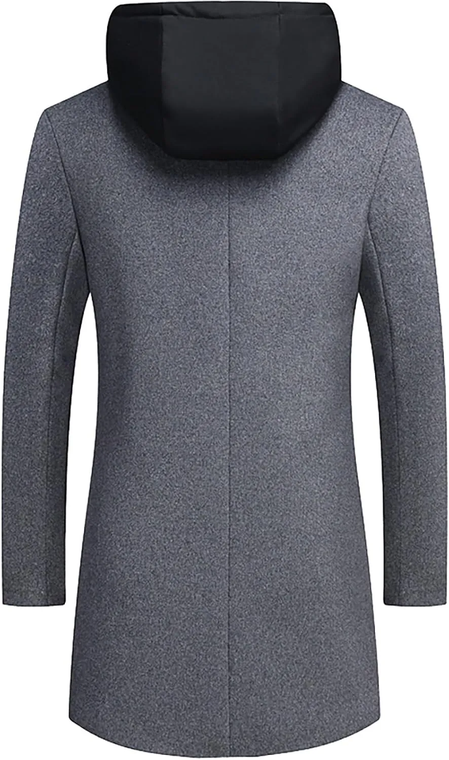 Men's Wool Blend Pea Coat Hooded Zipper Warm Cardigan Knitted Coat Jacket Notched Lapel Belt Fall Windproof Coat