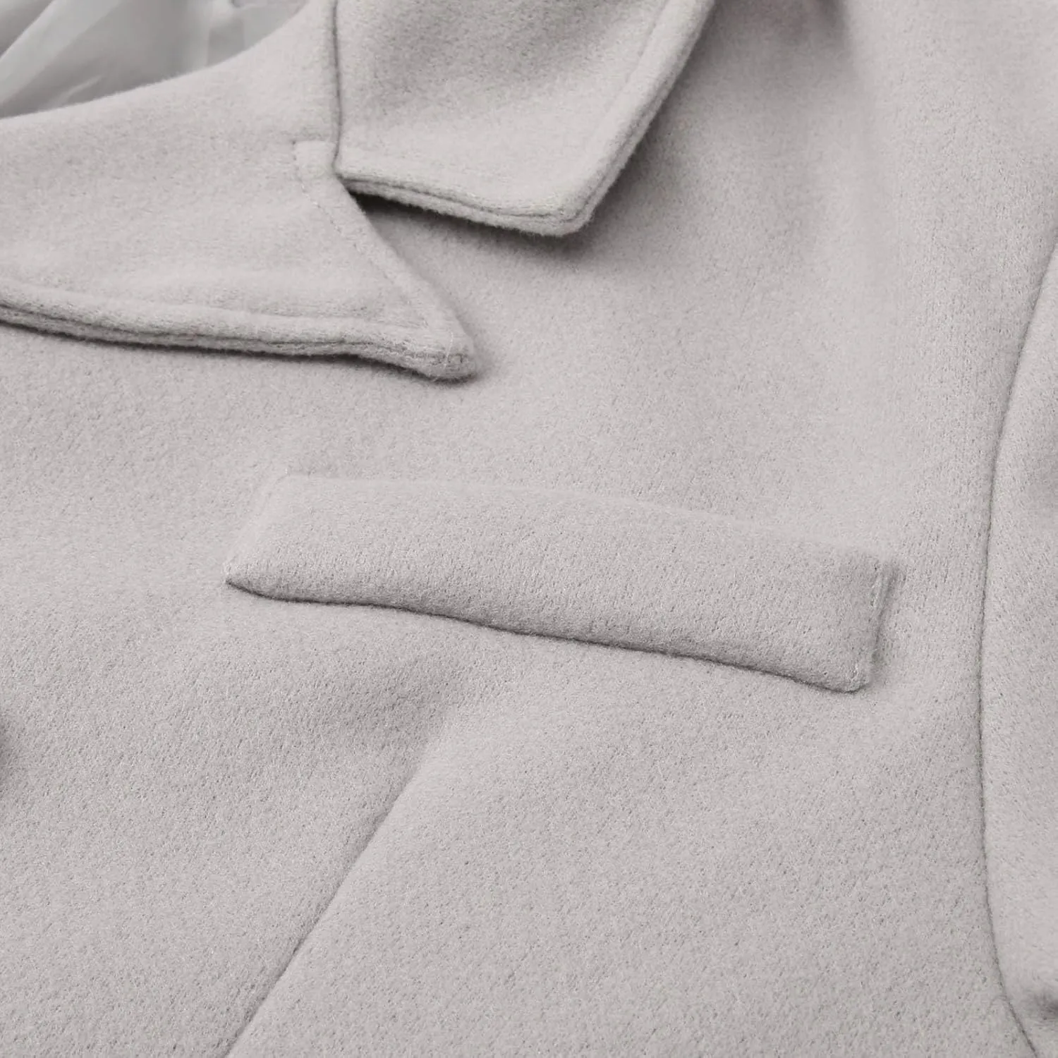 Men's Wool Blend Pea Coat Notched Collar Double Breasted Overcoat Warm Winter Trench Coat Long Jacket Witn Pockets