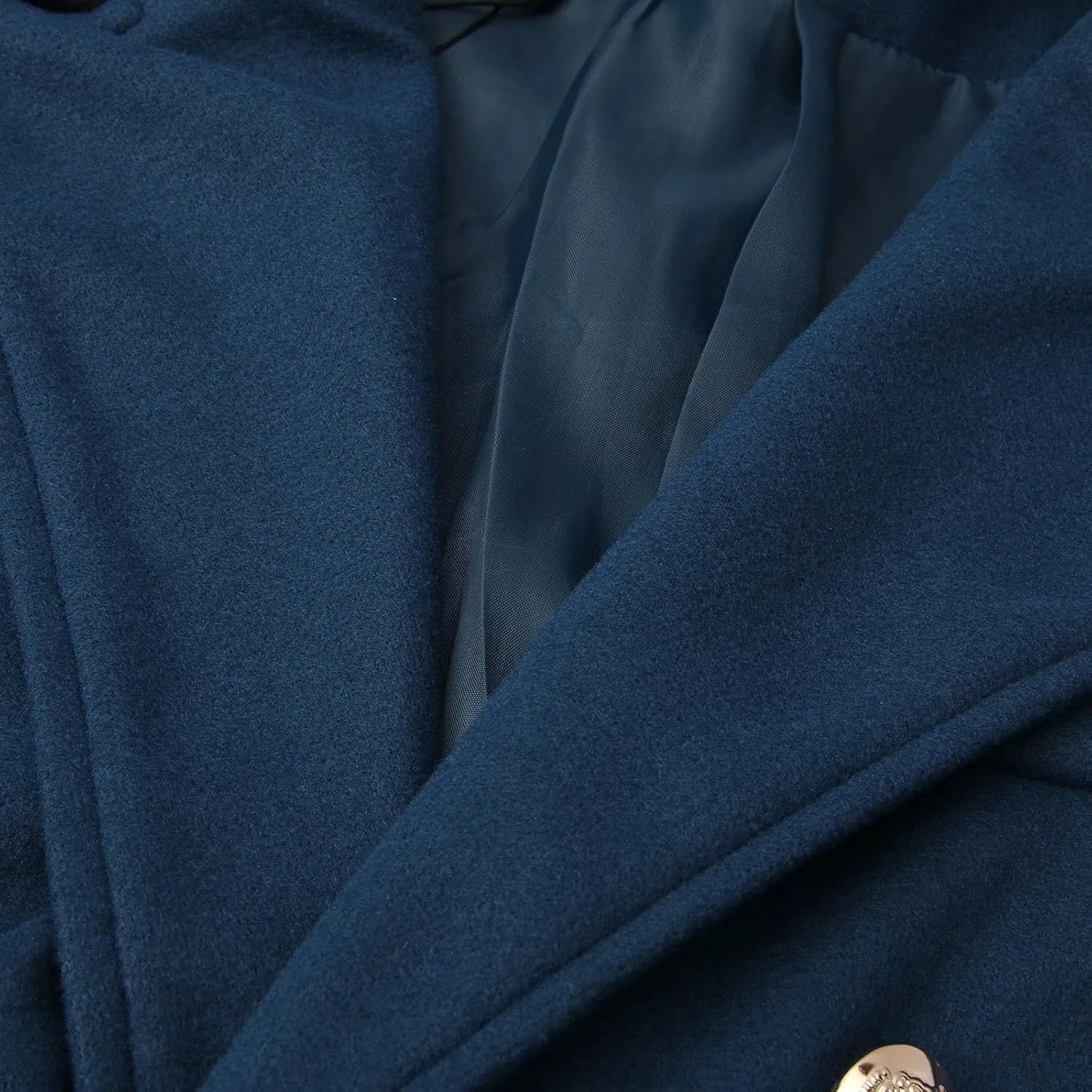 Men's Wool Blend Pea Coat Notched Collar Single Breasted Long Jacket Thicken Knee Length Overcoat Winter Trench Coat