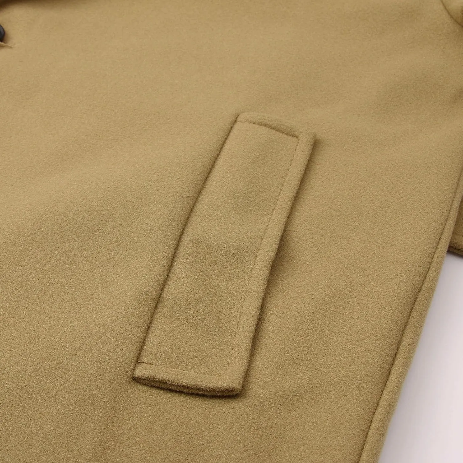 Men's Wool Blend Pea Coat Notched Collar Single Breasted Long Jacket Thicken Knee Length Overcoat Winter Trench Coat