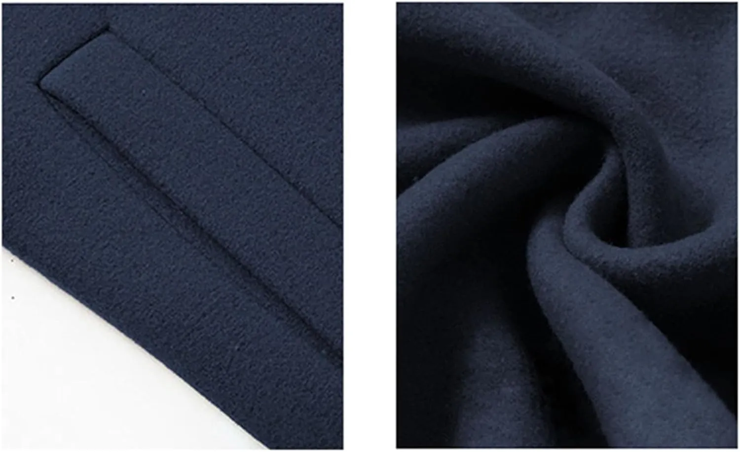 Men's Wool Blend Pea Coat Notched Collar Slim Fit Winter Pea Coat Single Breasted Business Overcoat