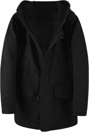 Men's Wool Coat Long Trench Coat Slim Zipper Cardigan Solid Color Hooded Casual Washed Jacket Windbreaker Long