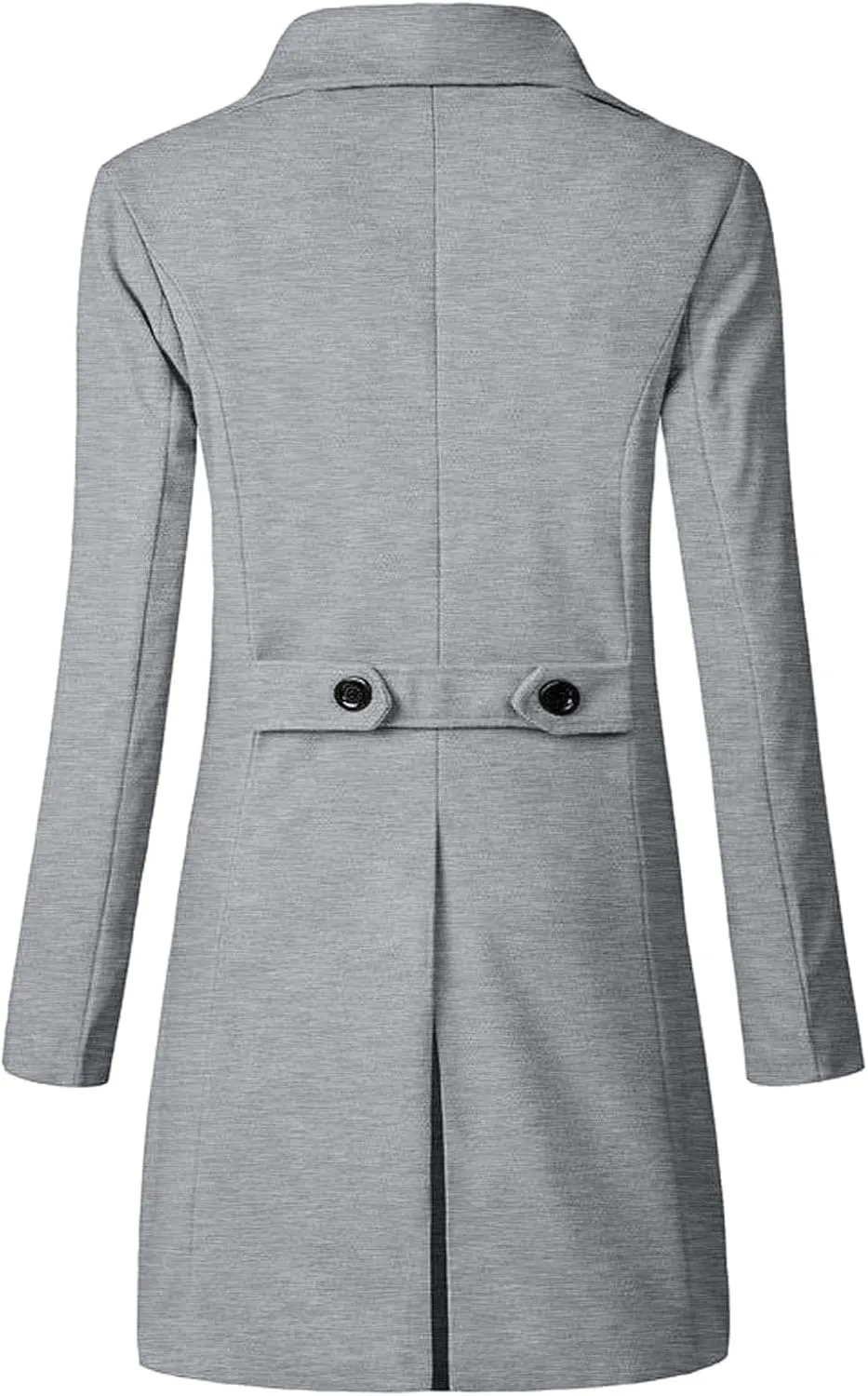 Mid Long Trench Coat for Men's Winter Double Breasted Coat Casual Business Warm Overcoat Classic Windproof Jacket