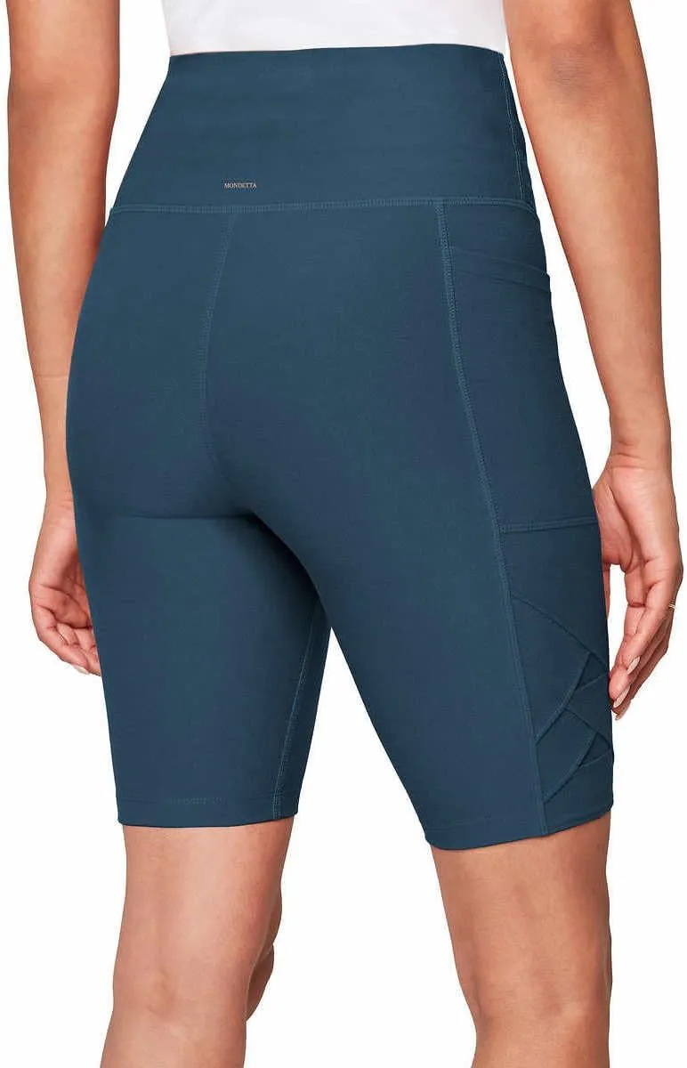 Mondetta Womens Midweight High Waisted Bike Shorts