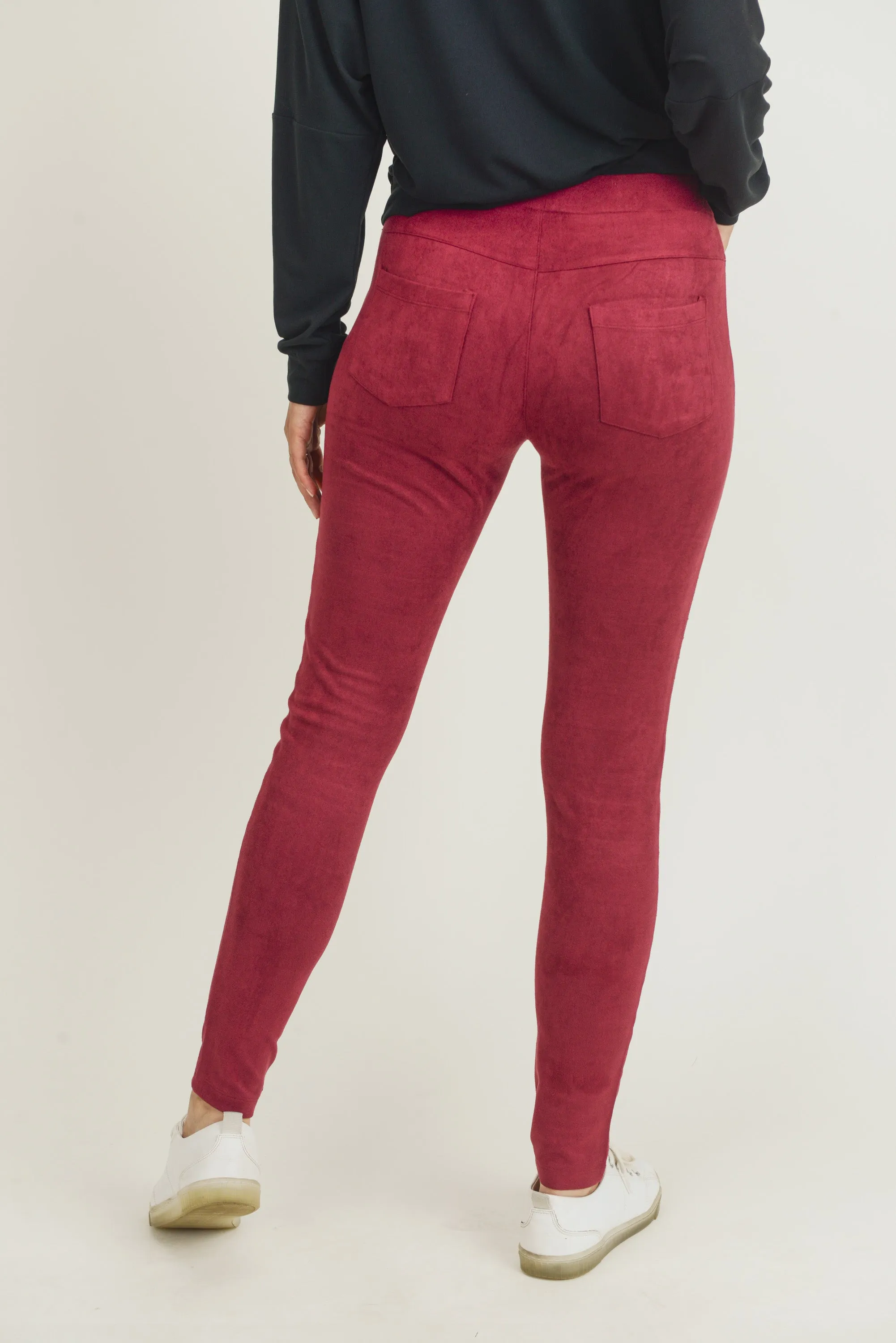 Moto Street Style Faux Suede Legging