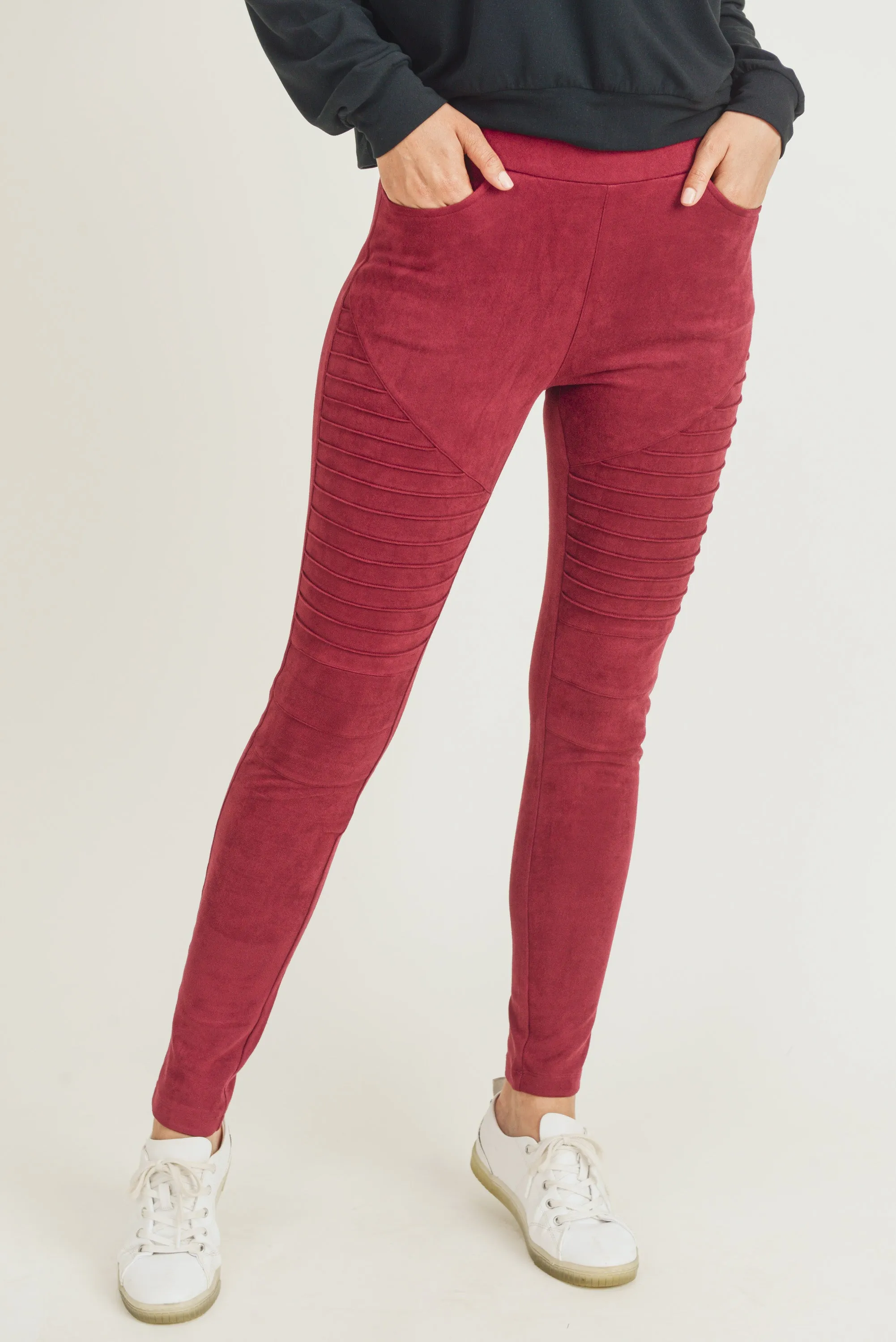 Moto Street Style Faux Suede Legging