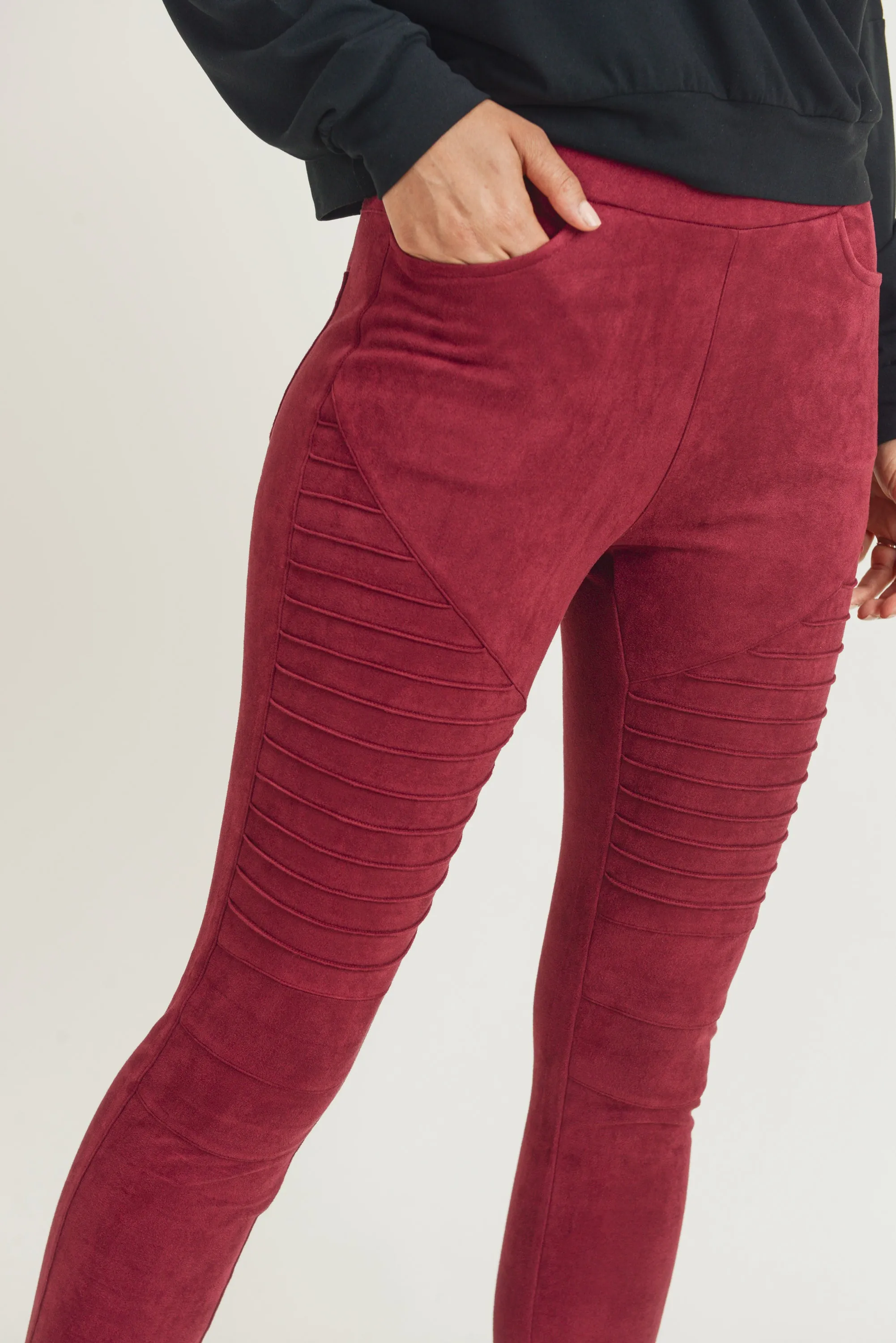 Moto Street Style Faux Suede Legging