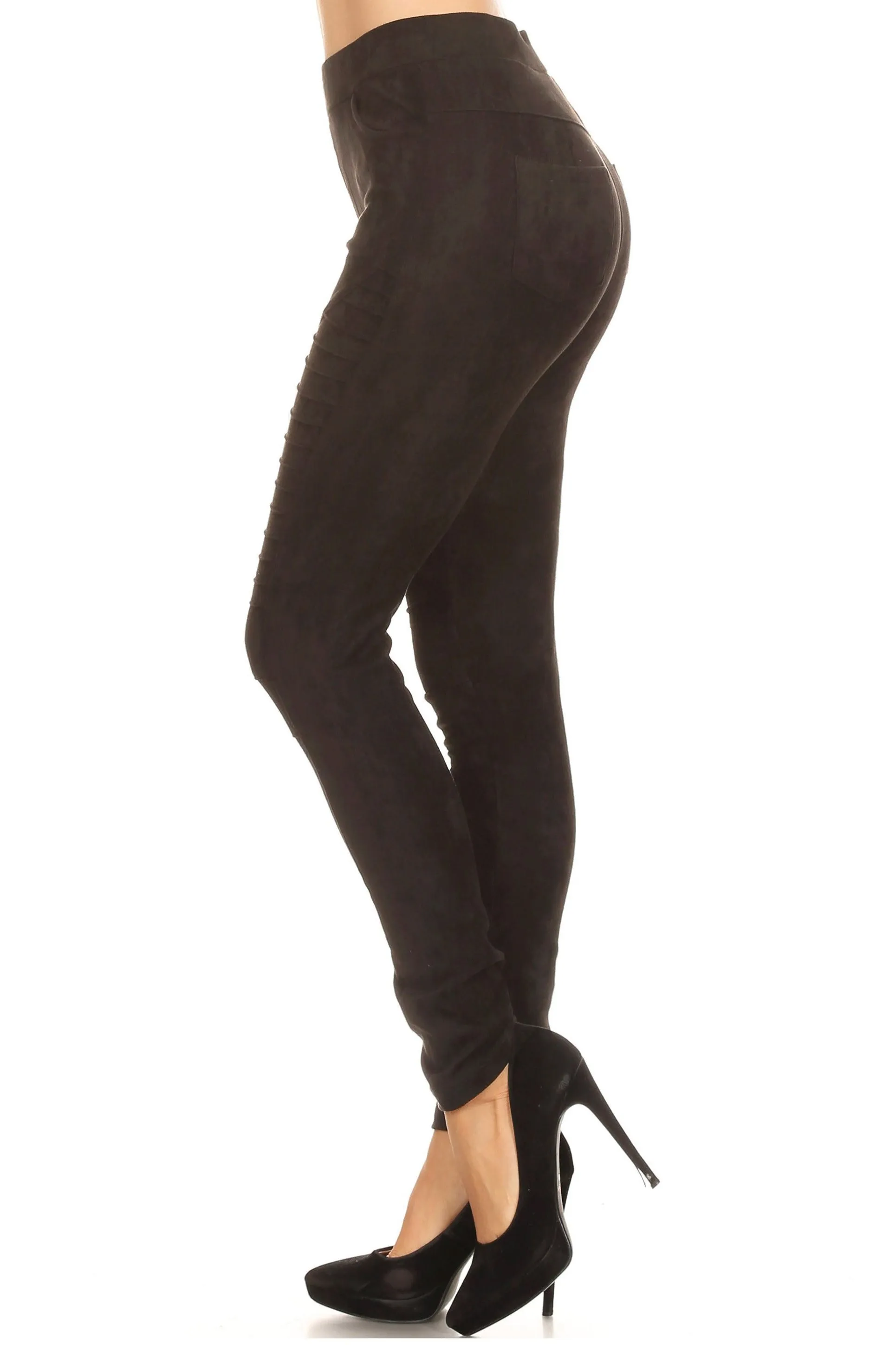 Moto Street Style Faux Suede Legging