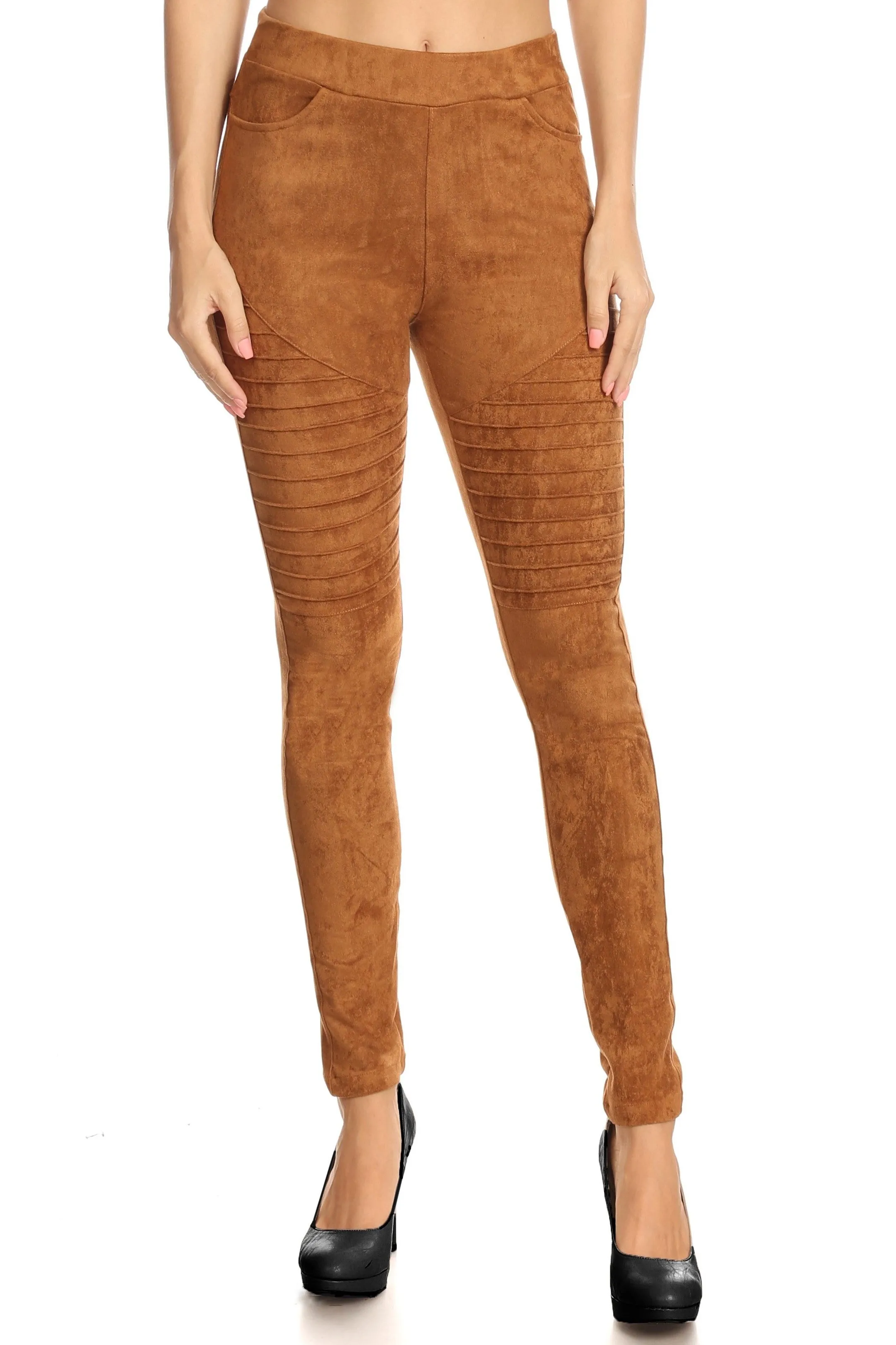 Moto Street Style Faux Suede Legging
