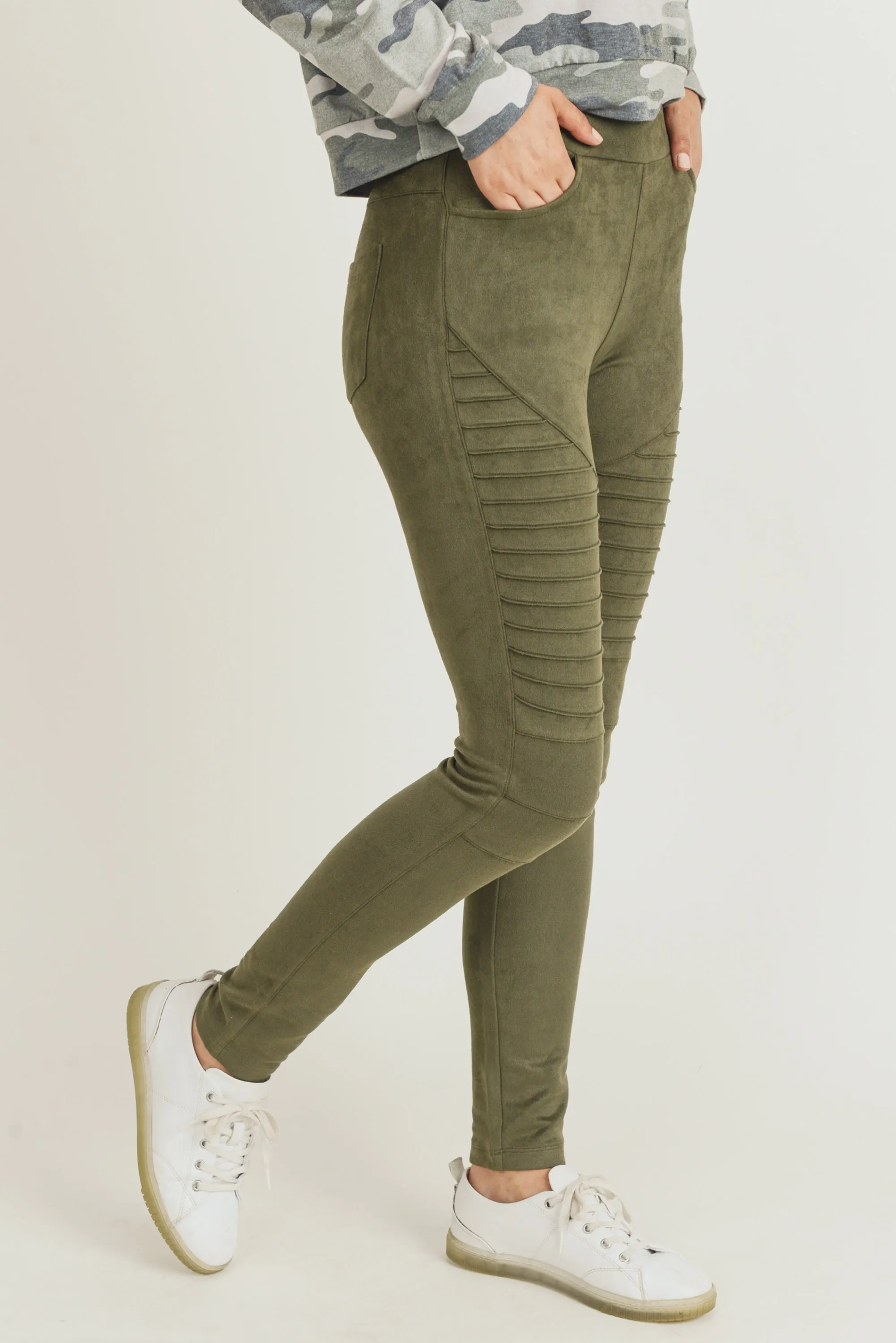 Moto Street Style Faux Suede Legging