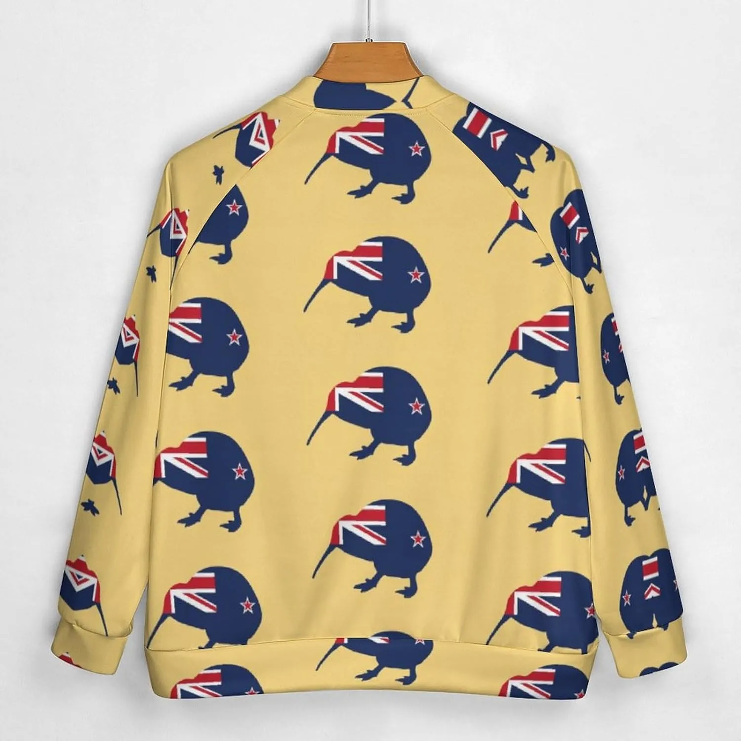 New Zealand Kiwi Birds Lightweight Men's Baseball Jackets Relaxed Fit Varsity Bomber Jacket Windbreaker Coat