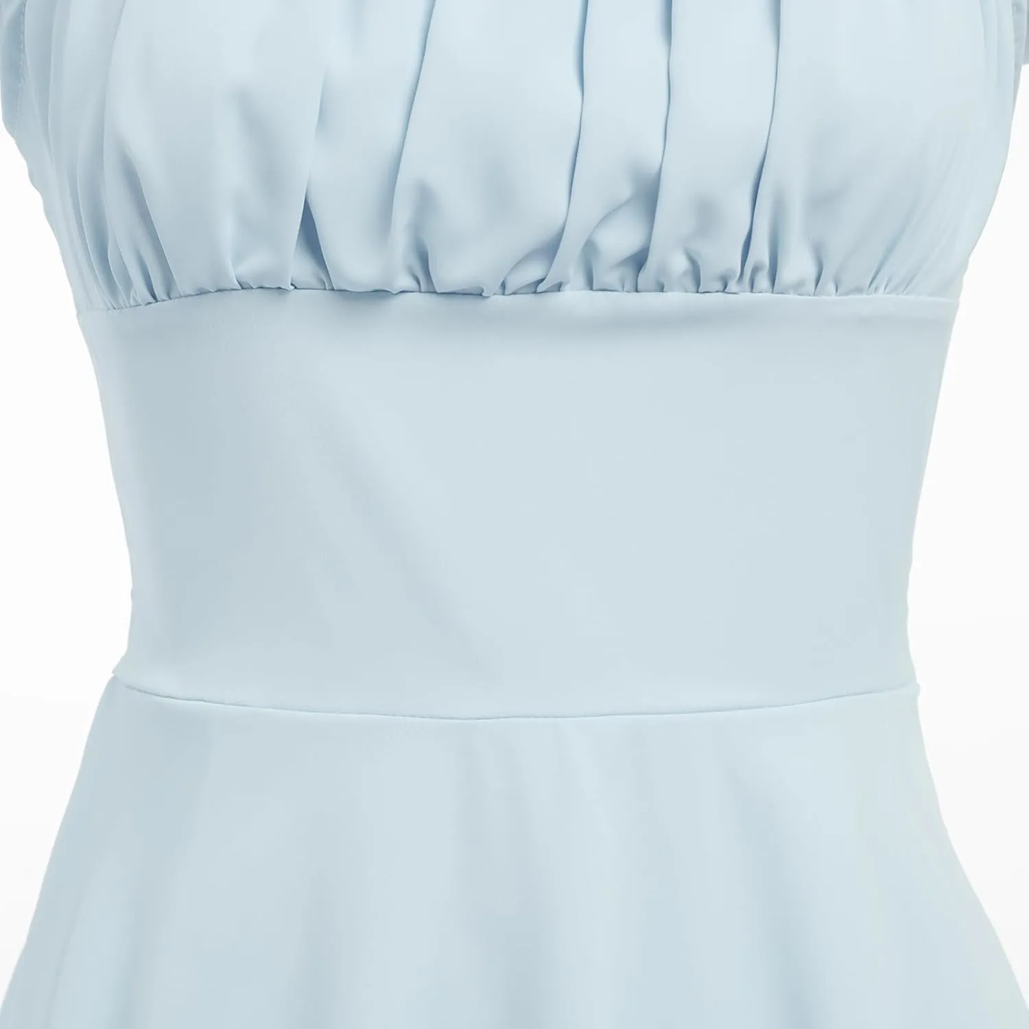 OBEEII Women's Square Neck Strap Lace Mini Dress Flowy A-Line Ruffle Swing Casual Summer Short Dress Party Graduation Dress