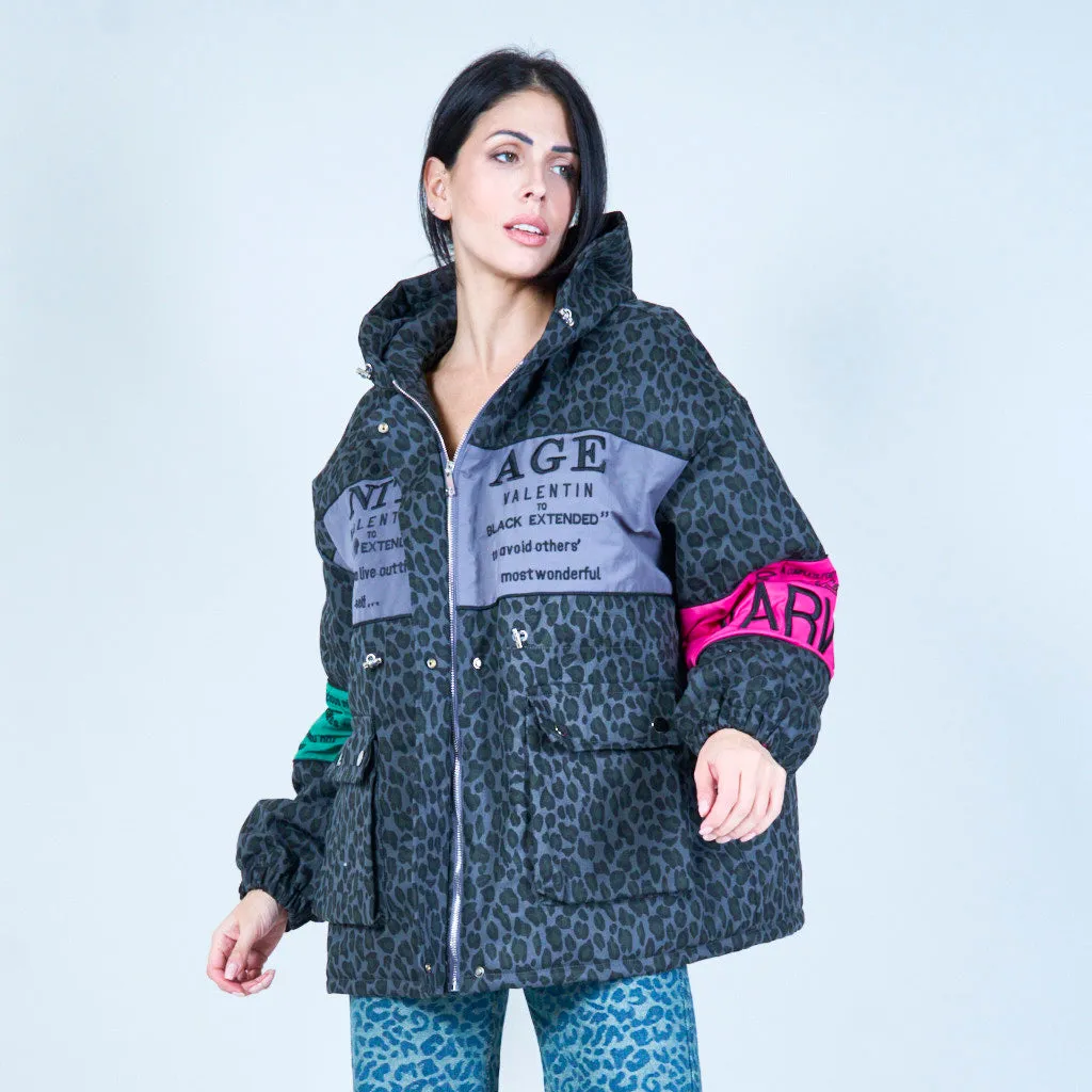 Oversized graphic animal print jacket wholesale