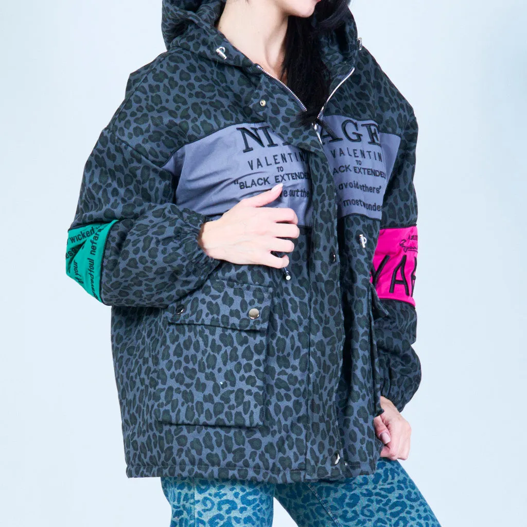Oversized graphic animal print jacket wholesale