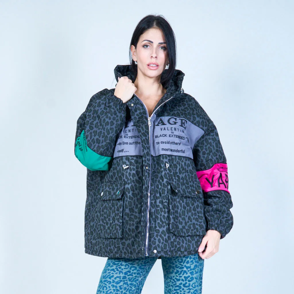 Oversized graphic animal print jacket wholesale