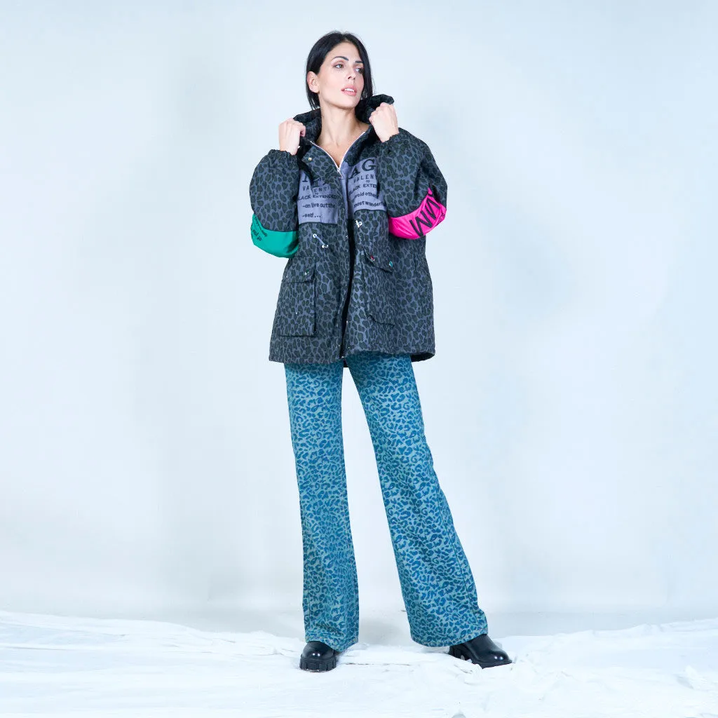 Oversized graphic animal print jacket wholesale