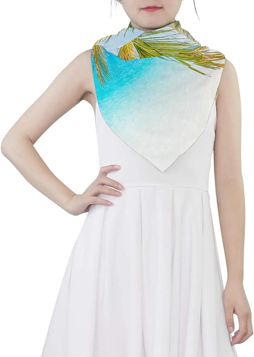 Oyihfvs Woman Long Silk Scarf Soft Head Wrap Silk Shawl stole
