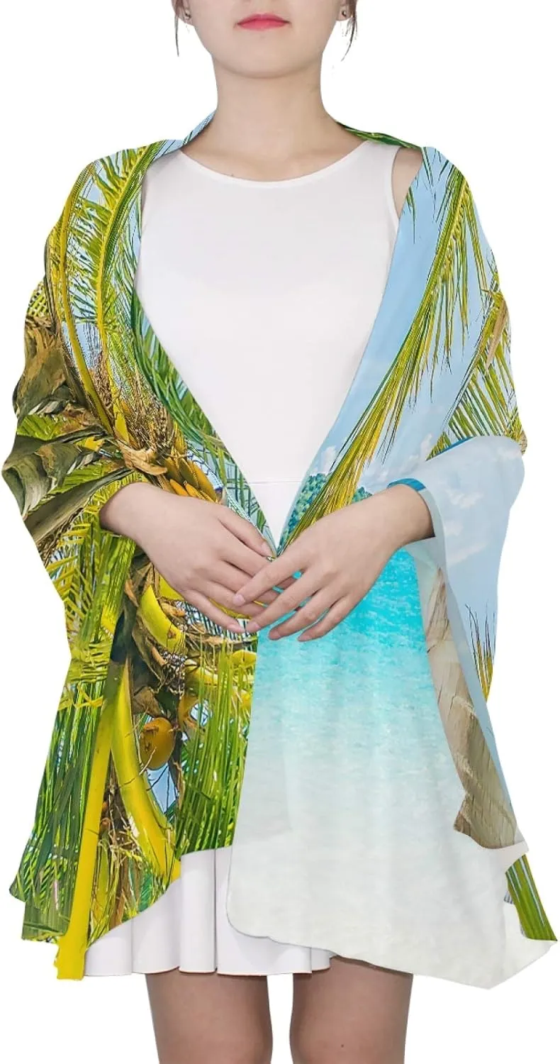 Oyihfvs Woman Long Silk Scarf Soft Head Wrap Silk Shawl stole