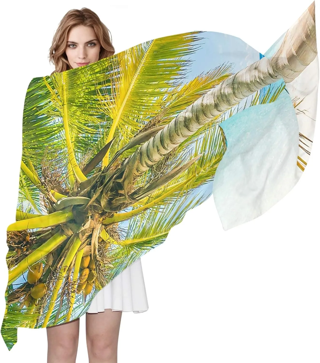 Oyihfvs Woman Long Silk Scarf Soft Head Wrap Silk Shawl stole