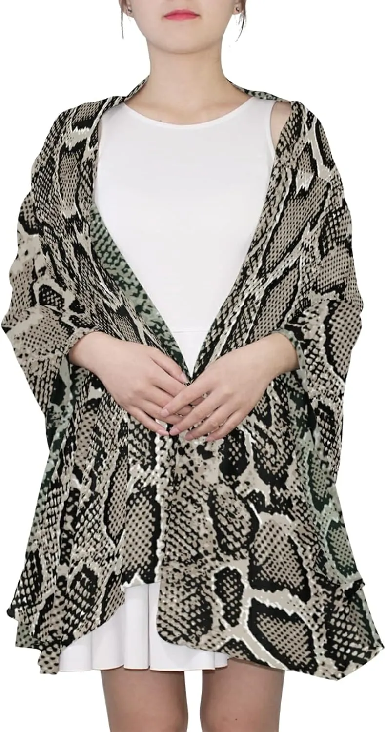 Oyihfvs Woman Long Silk Scarf Soft Head Wrap Silk Shawl stole