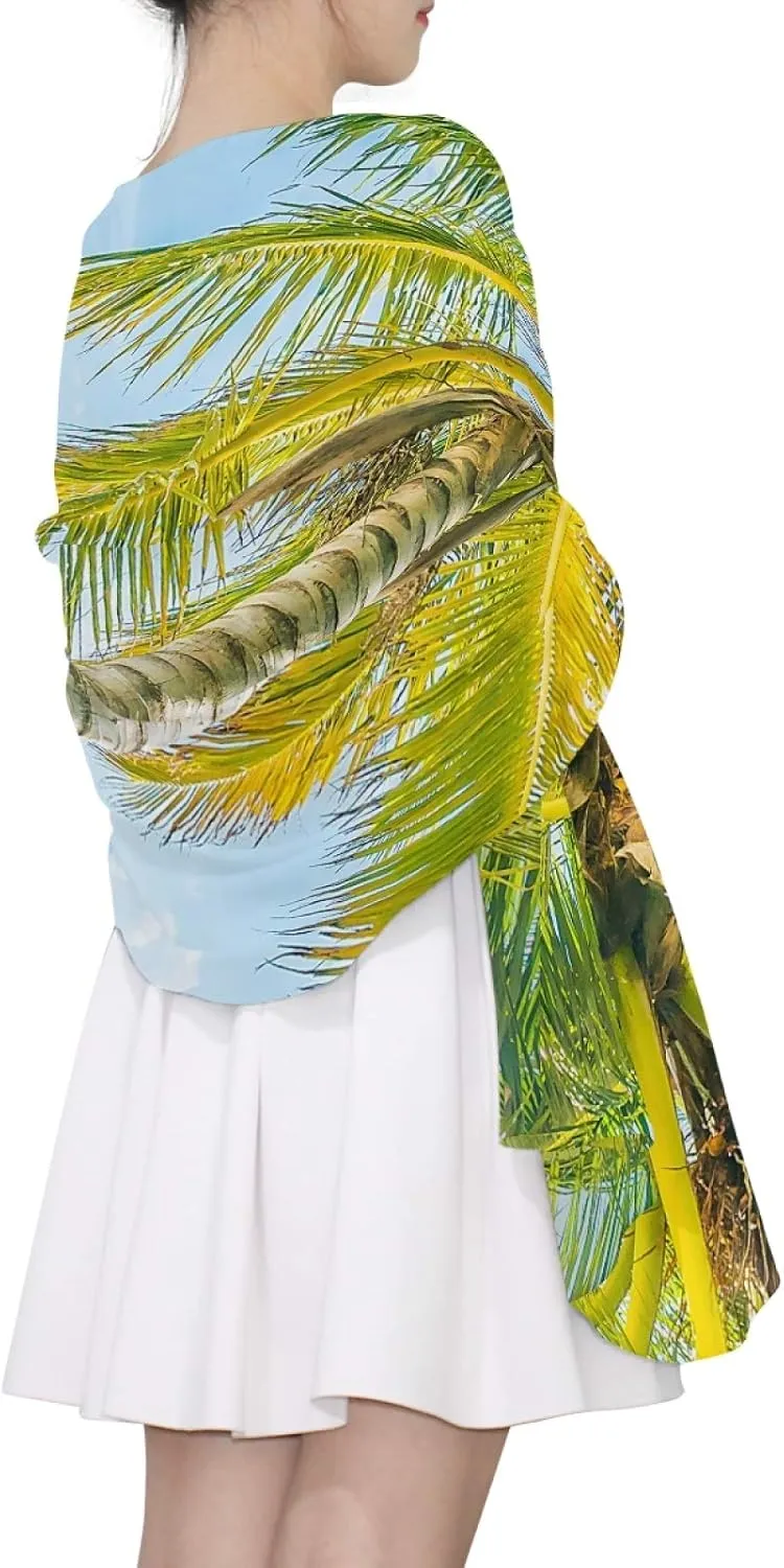 Oyihfvs Woman Long Silk Scarf Soft Head Wrap Silk Shawl stole