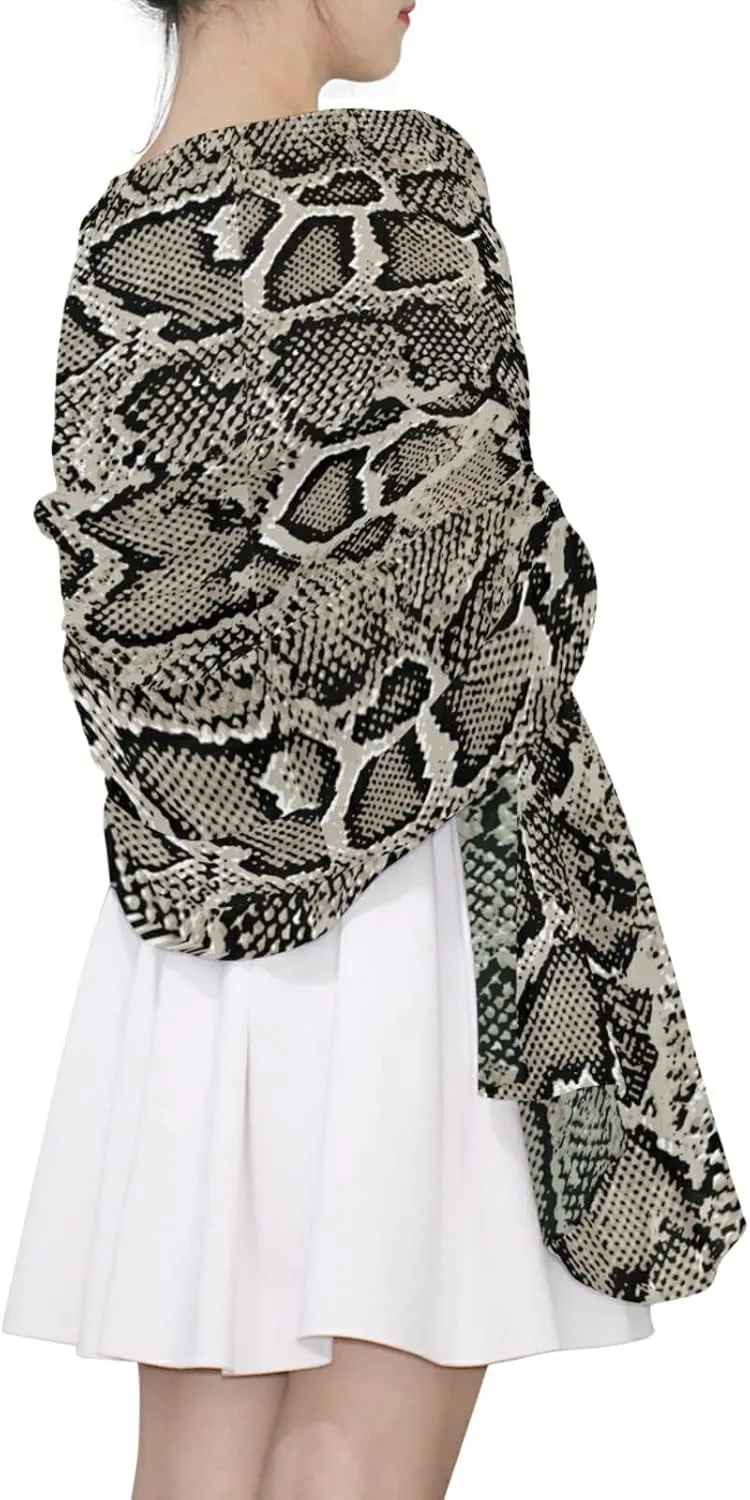 Oyihfvs Woman Long Silk Scarf Soft Head Wrap Silk Shawl stole