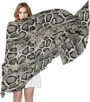 Oyihfvs Woman Long Silk Scarf Soft Head Wrap Silk Shawl stole