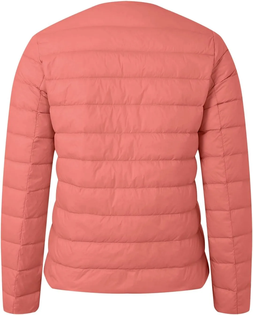 Packable Down Jacket for Women Lightweight Quilted Coat Portable Crewneck Long Sleeve Down Jackets Button Down
