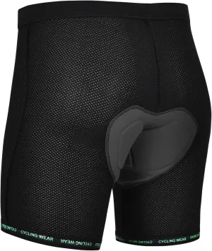 Padded Cycling Shorts Men's Cycling Underwear with 3D Padding Ergonomic Biking Bicycle Shorts Shock Absorbing Sweat Absorbing