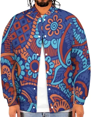 Paisley Flowers Lightweight Men's Baseball Jackets Relaxed Fit Varsity Bomber Jacket Windbreaker Coat