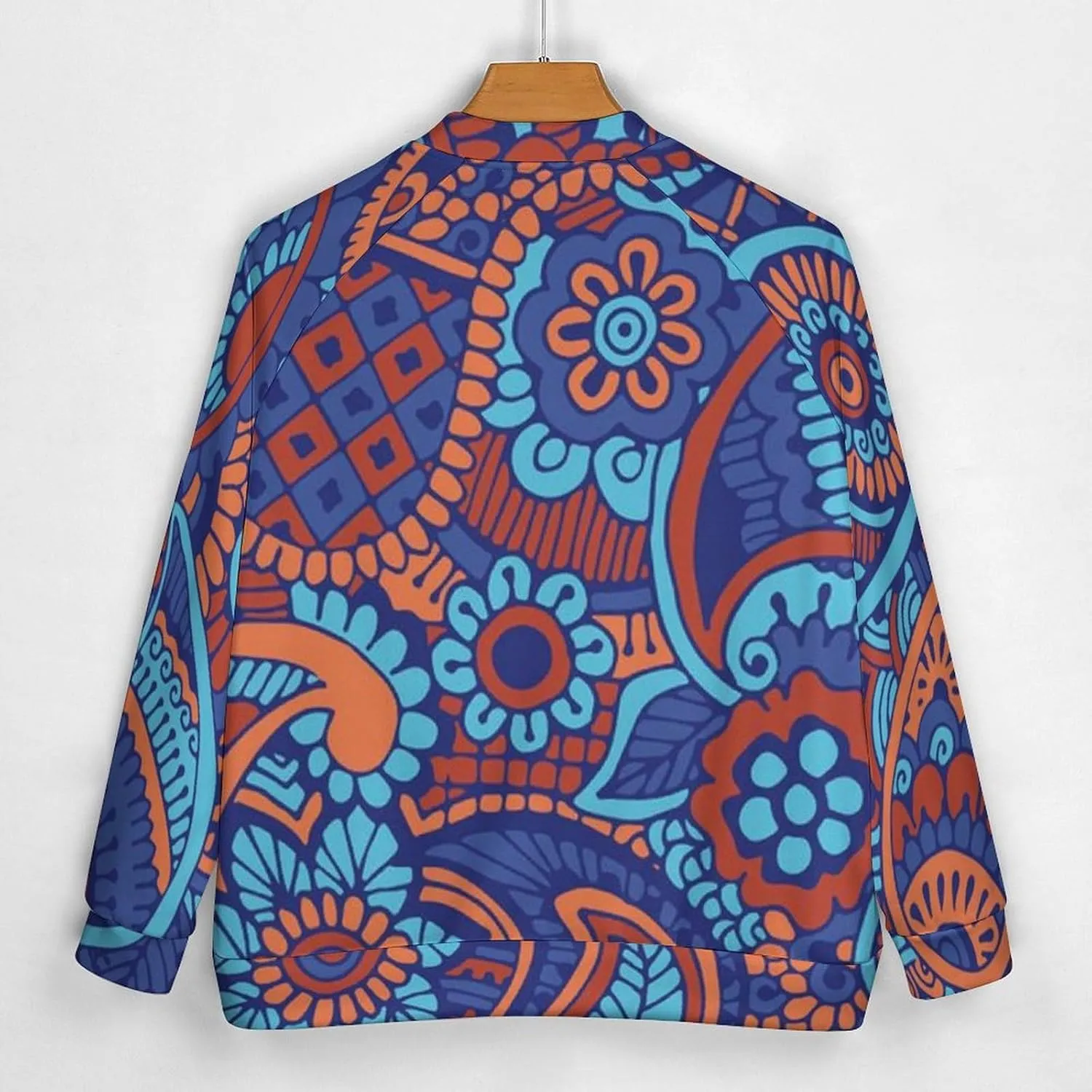 Paisley Flowers Lightweight Men's Baseball Jackets Relaxed Fit Varsity Bomber Jacket Windbreaker Coat