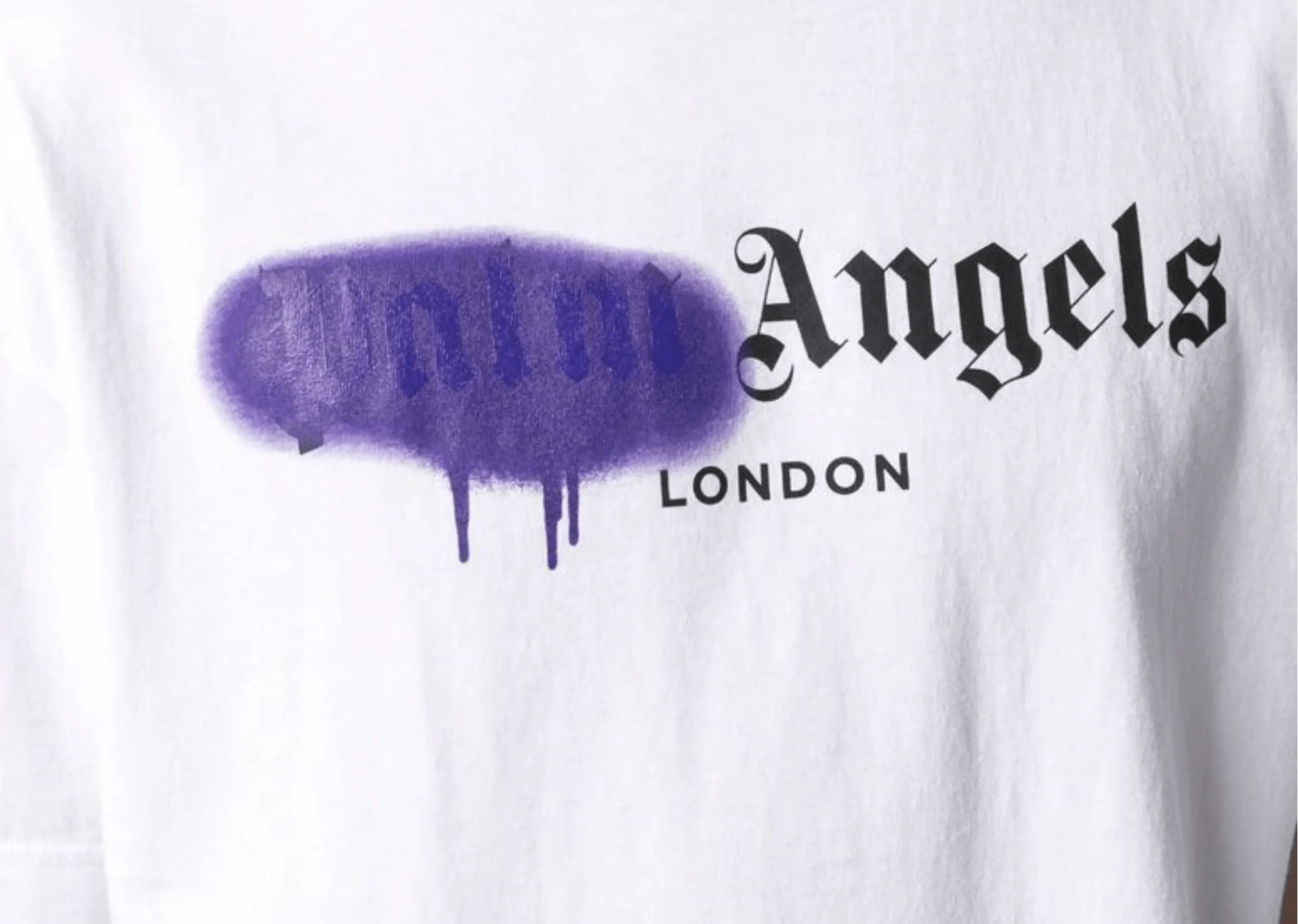 Palm Angels - Purple Sprayed London White T-Shirt