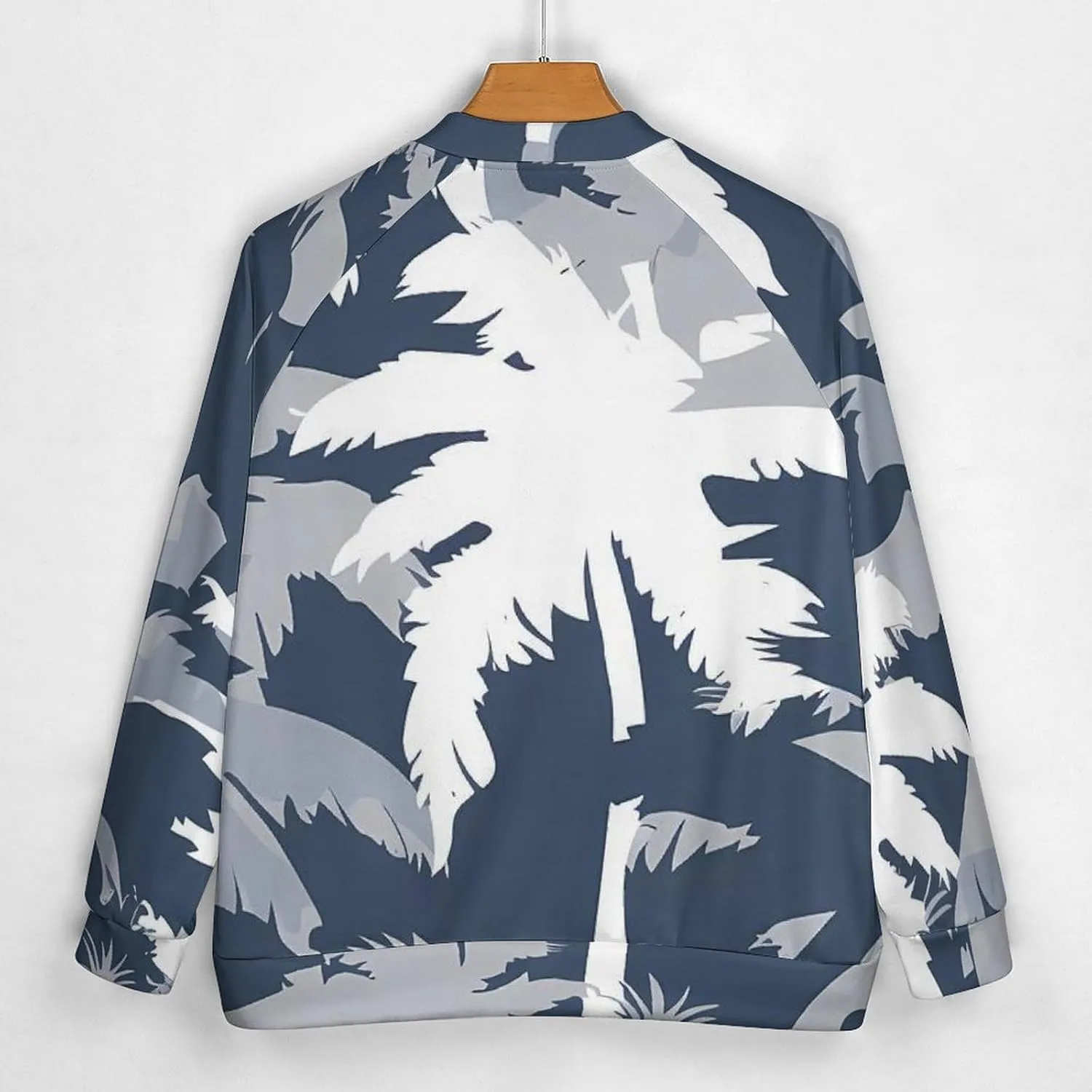 Palm Tree Camouflage Lightweight Men's Baseball Jackets Relaxed Fit Varsity Bomber Jacket Windbreaker Coat