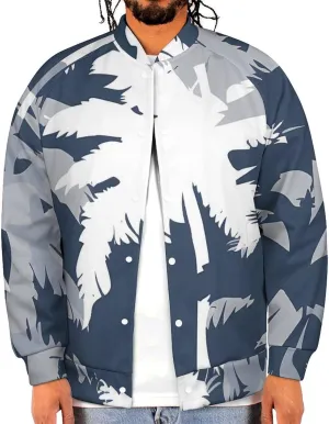 Palm Tree Camouflage Lightweight Men's Baseball Jackets Relaxed Fit Varsity Bomber Jacket Windbreaker Coat