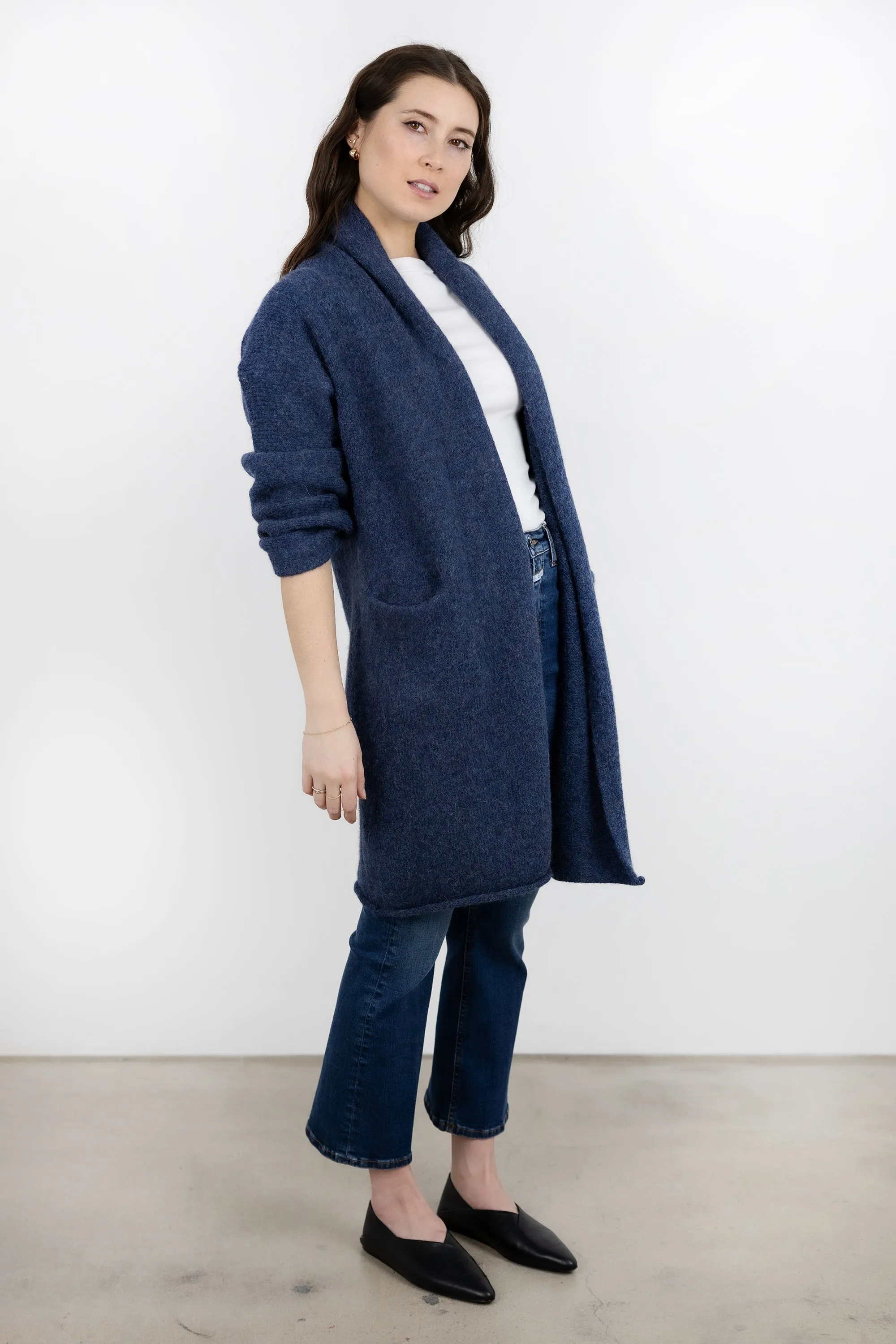 Parker Sweater Coat - Denim Blue