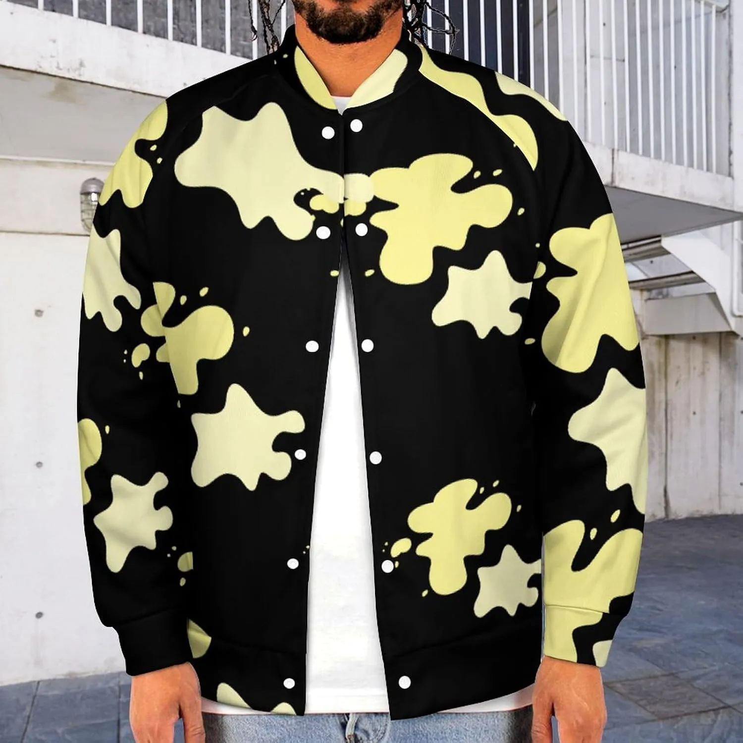 Pee Yellow Urine Lightweight Men's Baseball Jackets Relaxed Fit Varsity Bomber Jacket Windbreaker Coat