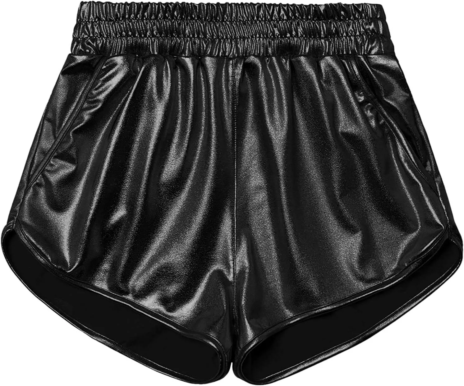 PESION Women's Metallic Shiny Shorts Sparkly Rave Hot Short Pants