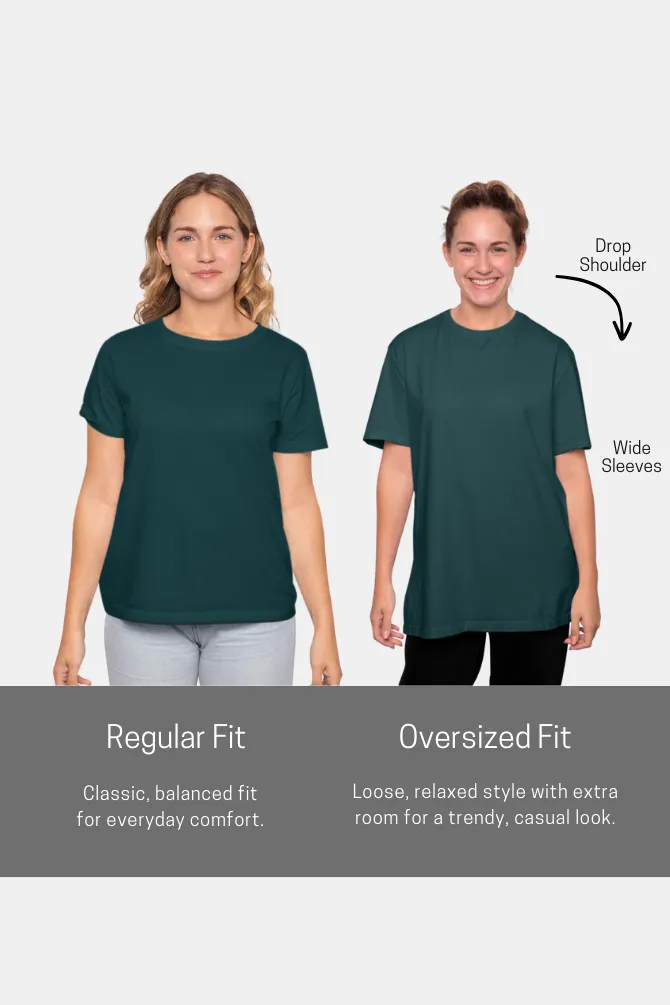 Petrol Blue Oversized T-shirt for women