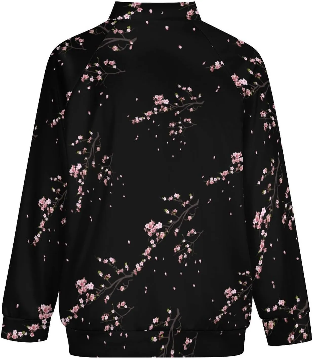 Pink Cherry Blossoms Lightweight Bomber Jacket Men Golf Fashion Coat Track Jackets Casual Windbreaker Shirt