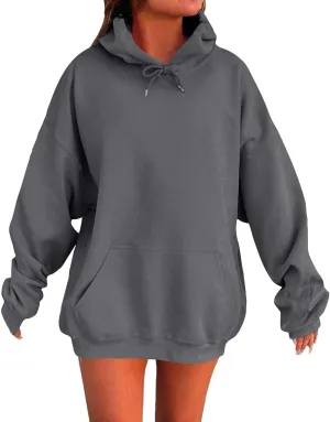 Plus Size Hoodies for Women 2025 Cute Plain Basic Long Sleeve Sweatshirts Pullover Fall Winter Trendy Y2K Top Outfits