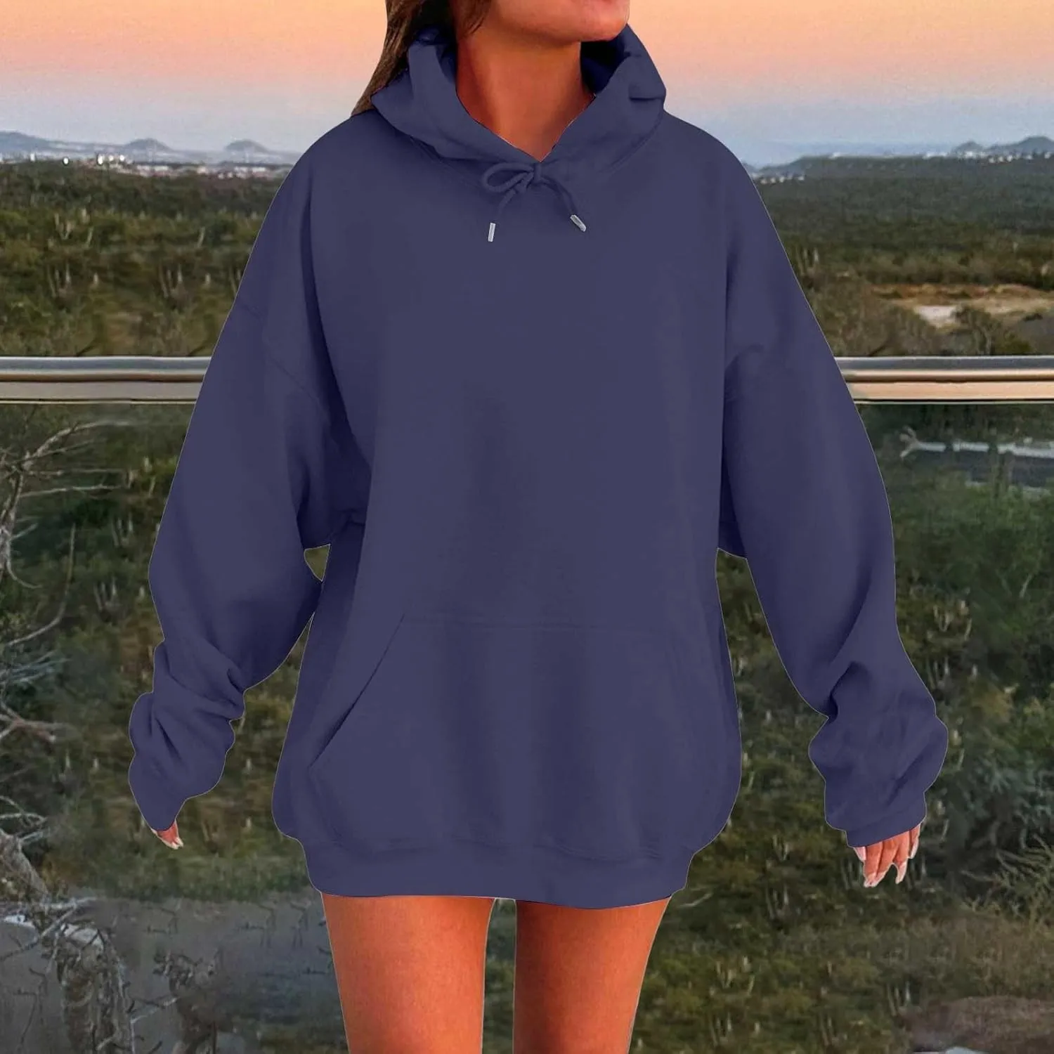 Plus Size Hoodies for Women 2025 Cute Plain Basic Long Sleeve Sweatshirts Pullover Fall Winter Trendy Y2K Top Outfits
