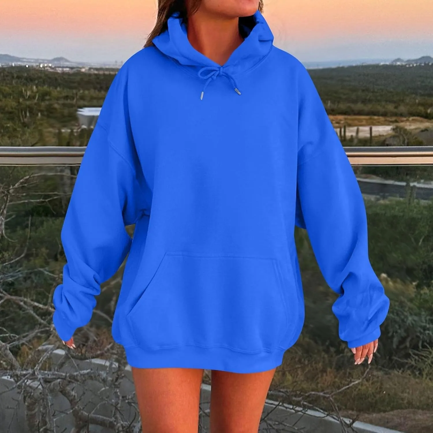 Plus Size Hoodies for Women 2025 Cute Plain Basic Long Sleeve Sweatshirts Pullover Fall Winter Trendy Y2K Top Outfits