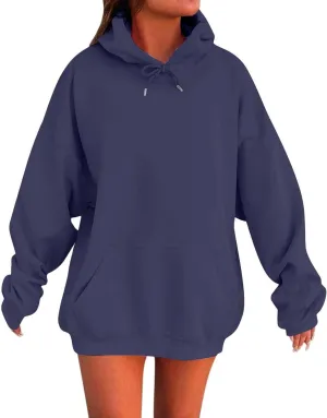 Plus Size Hoodies for Women 2025 Cute Plain Basic Long Sleeve Sweatshirts Pullover Fall Winter Trendy Y2K Top Outfits