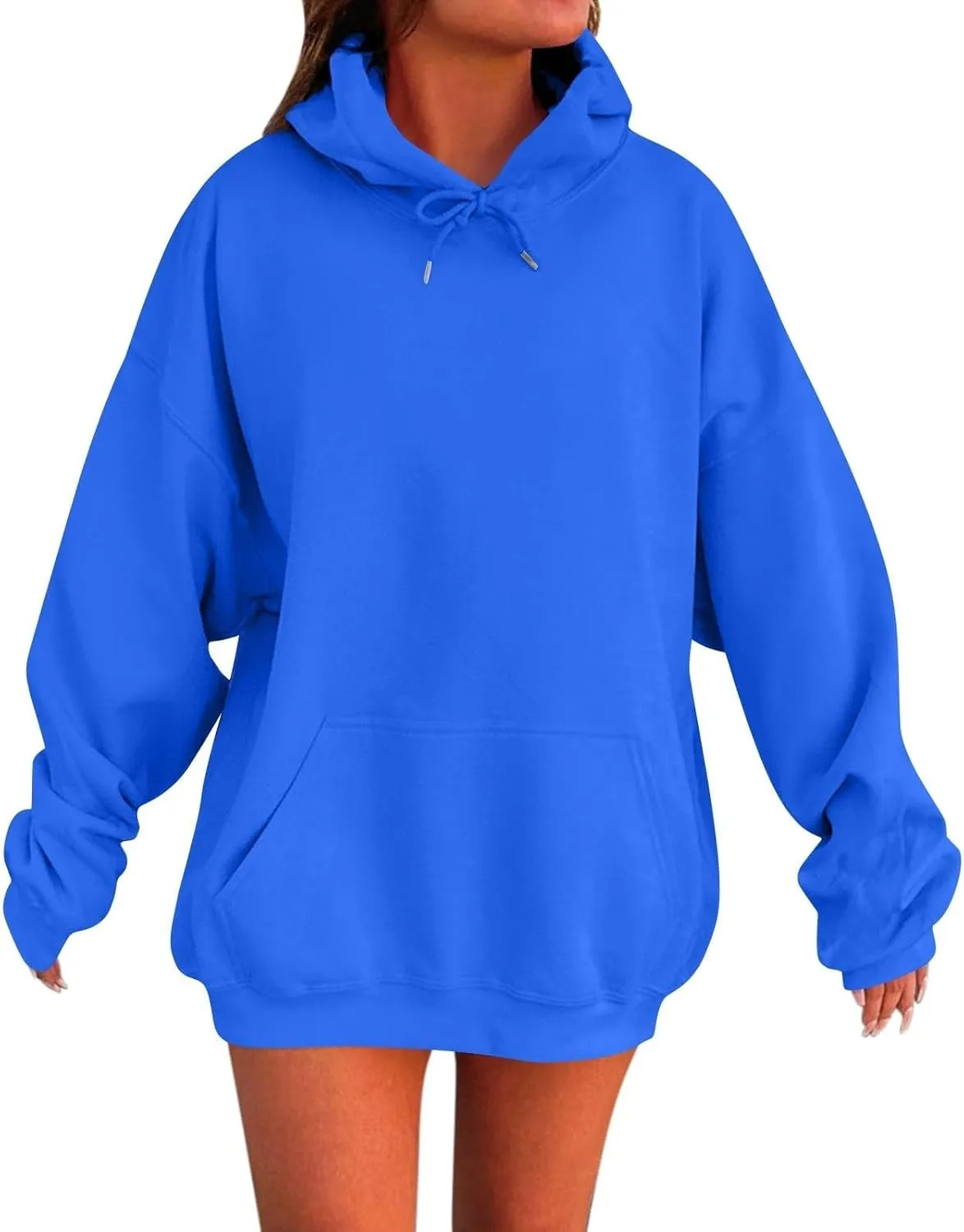 Plus Size Hoodies for Women 2025 Cute Plain Basic Long Sleeve Sweatshirts Pullover Fall Winter Trendy Y2K Top Outfits