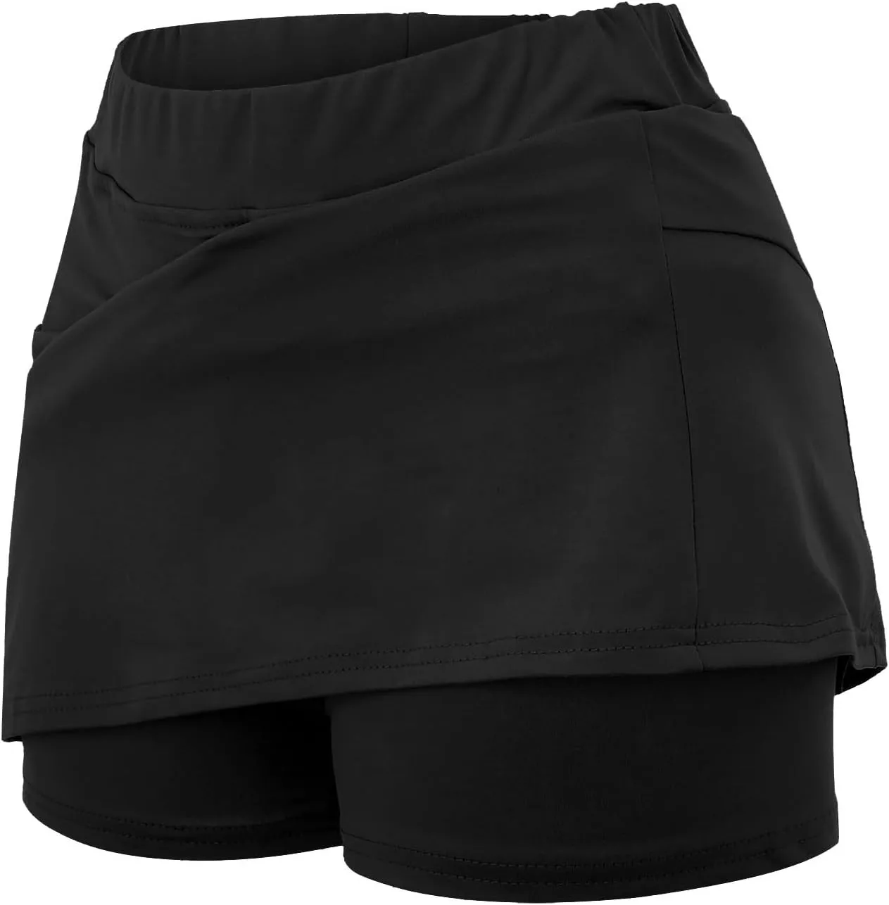 Plus Size Skorts for Women Tummy Control High Waisted Athletic Tennis Golf Skirts with Shorts Pockets Biker Shorts