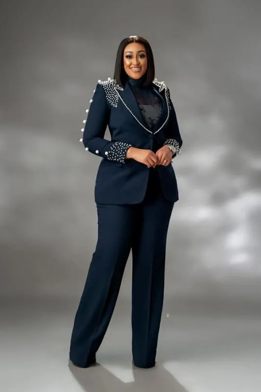 Plus Size Women Suits 3 Pieces Luxury Beadings Pearls Party Prom Wear Women Outfits