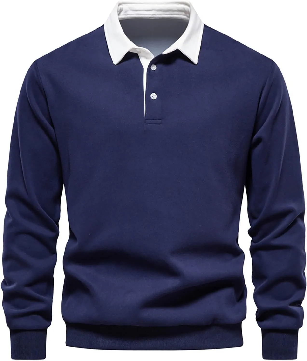 Polo Shirts for Men Cotton Business Fashion Printing Long Sleeve Lapel Zipper Pocket Mens Flannel Shirts Long