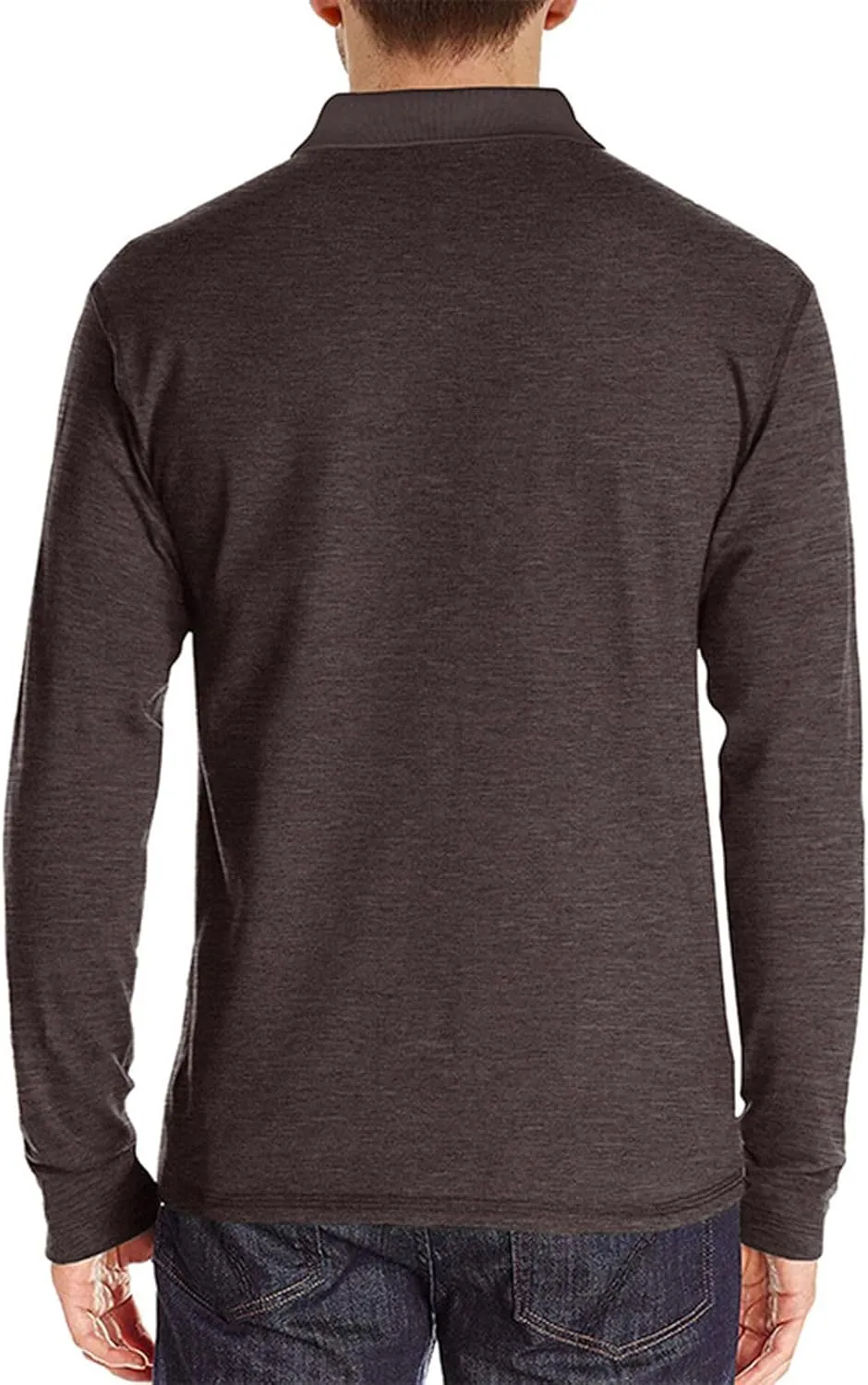 Polo Shirts for Men Long Sleeve Golf Shirts Trendy Soild Color Work Shirts Casual Lapel Button Pullover Slim Fit Shirt